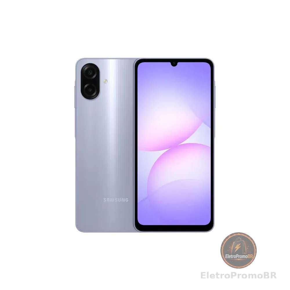 Celular Galaxy A07 Tela 6.7 128GB 4G 90Hz Câmera Dupla 50MP Violeta Samsung