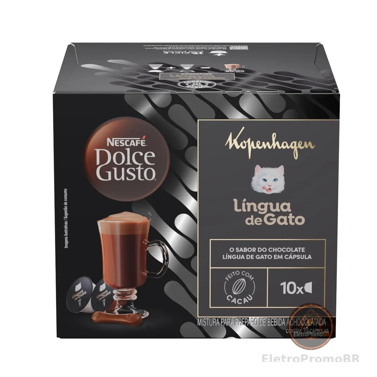Achocolatado em Cápsula Nescafé Dolce Gusto Kopenhagen Língua de Gato 10 cápsulas