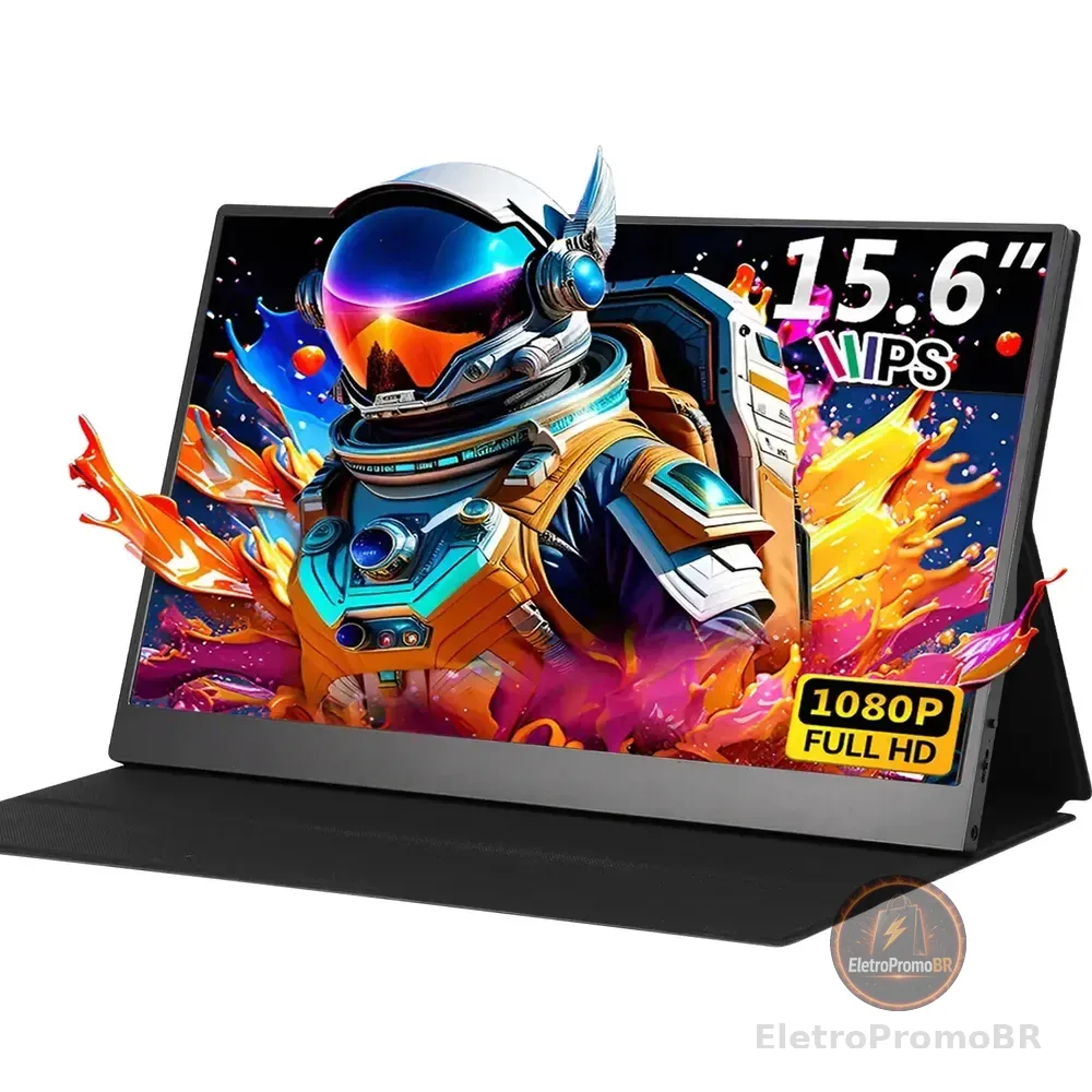 Monitor Gamer Portátil 15.6 1080p Fhd Ips Com Hdmi Usb Preto 127/220v