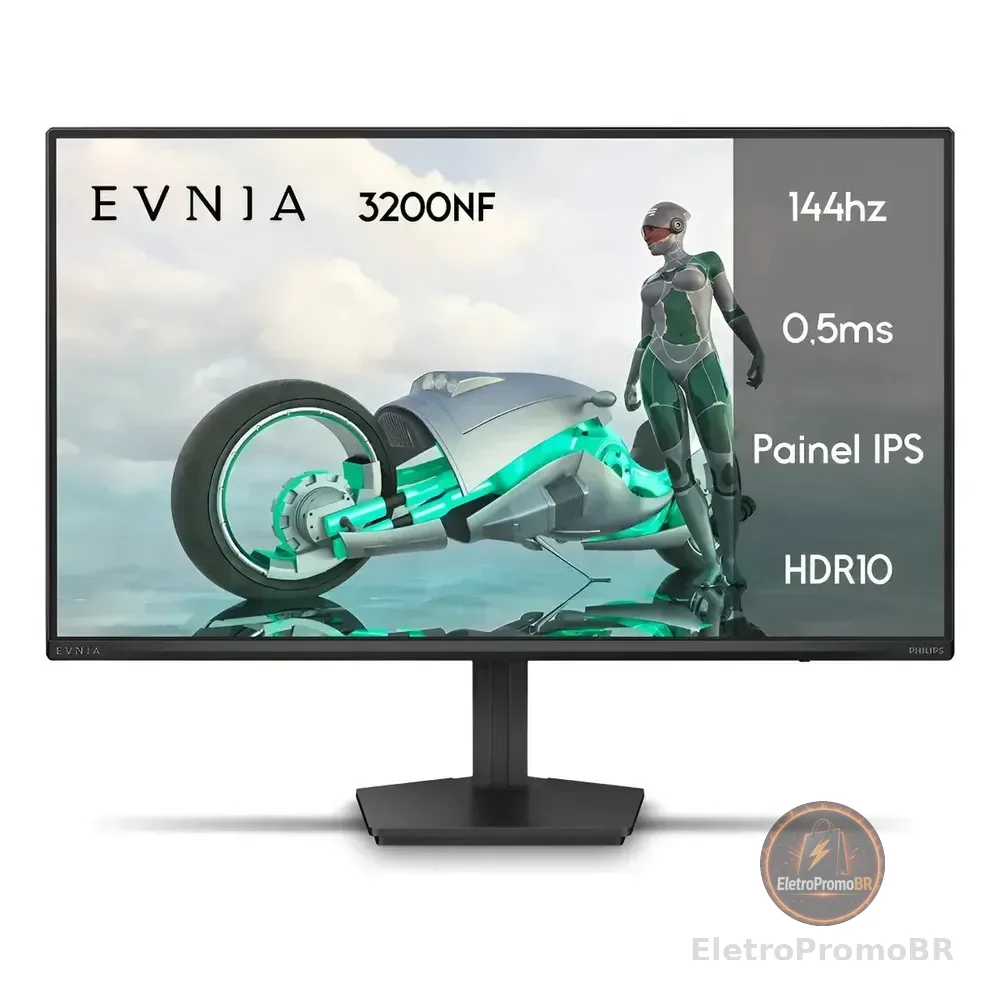 Monitor Gamer Phillips 24 Evnia Ips 144hz 0.5ms Wide Fullhd Preto 127/220v