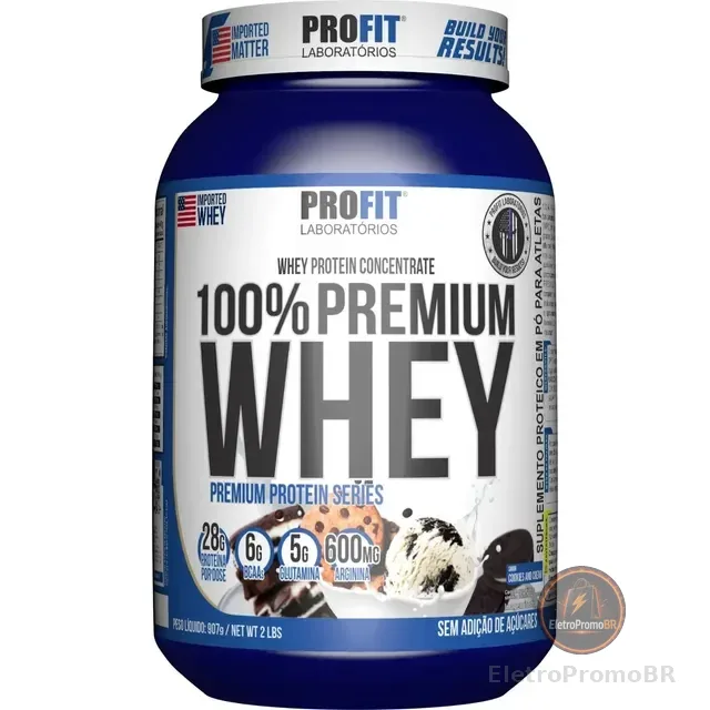 Whey Premium 100% Concentrado Glutamina Arginina Profit Labs