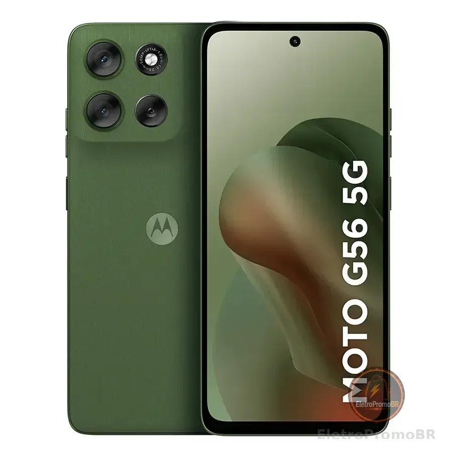 Smartphone Motorola Moto G56 5g - 256gb 16gb (8gb Ram+8gb Ram Boost) Camera 50mp Sony Lytia 600 certificado de Ultrarresistencia Militar e Ip68 + Ip69 - Verde