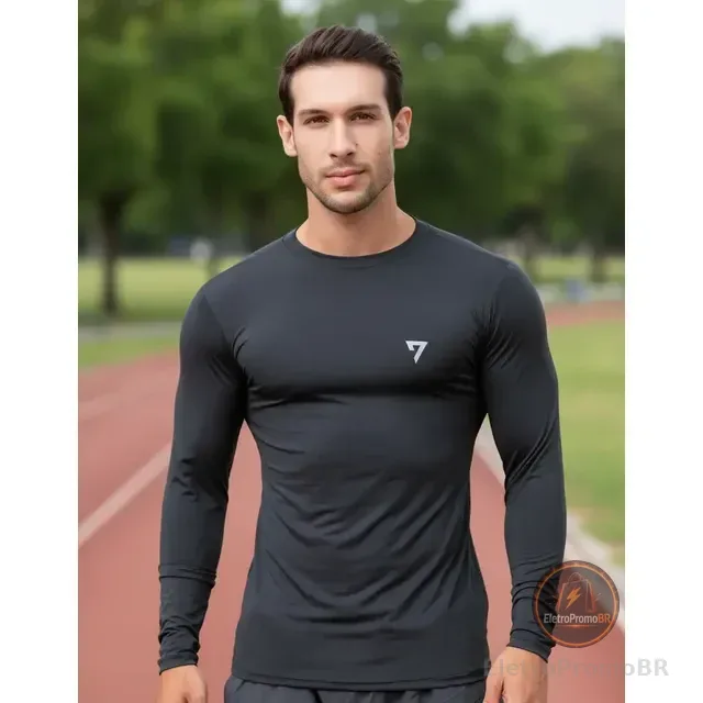 Camisa Térmica Masculina Segunda Pele Proteção Solar Uv50-