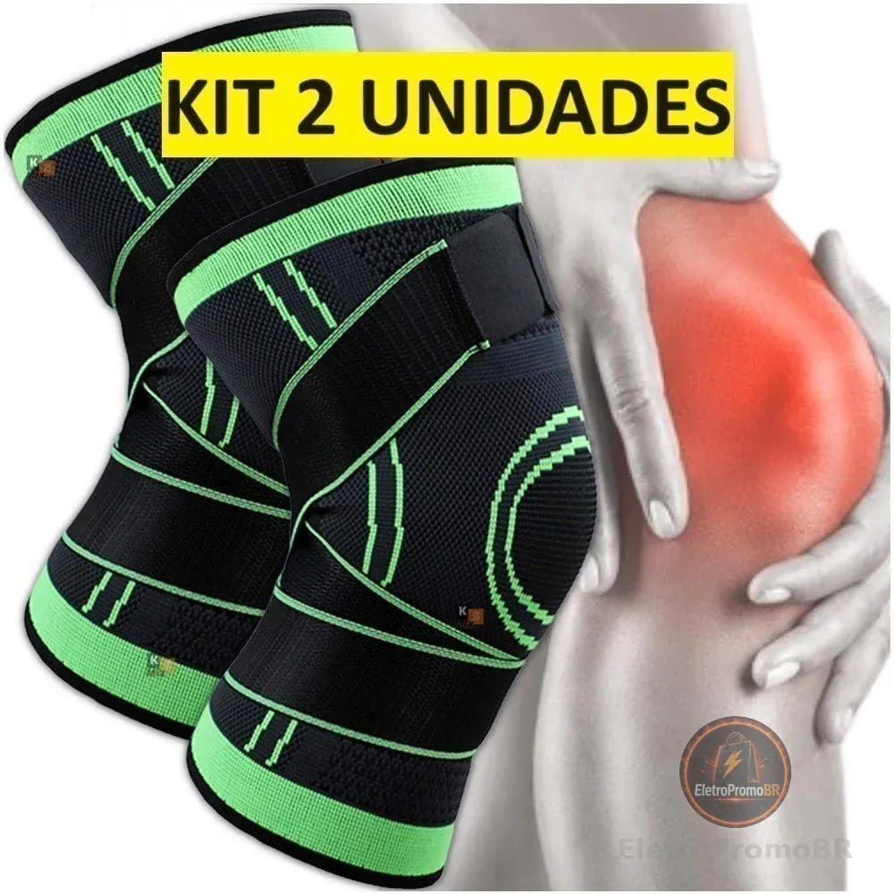 Kit 2 Joelheiras De Compressão Estabilizadora Tensor Alívio De Dor No Joelho 360°