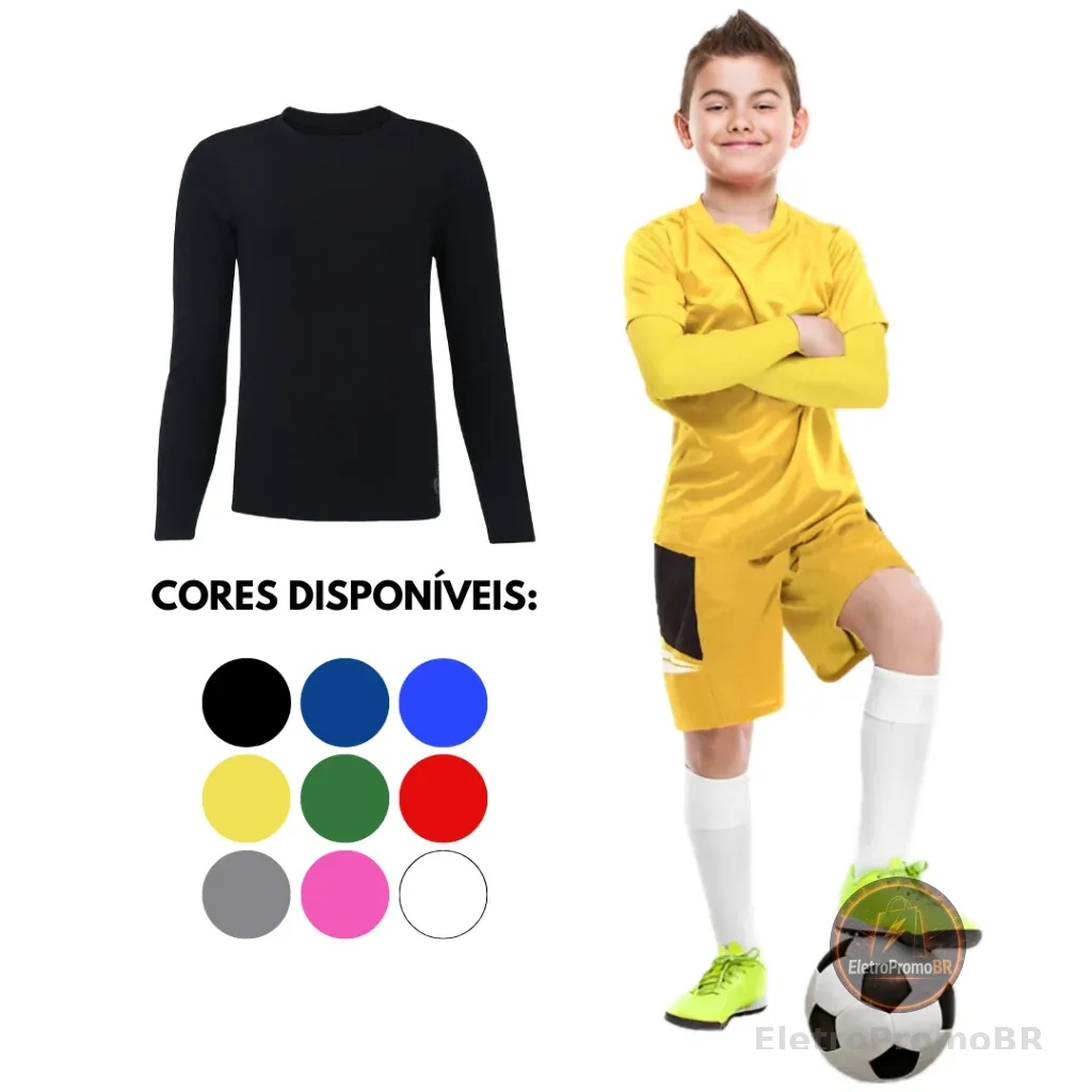 Camisa térmica infantil proteção solar segunda pele