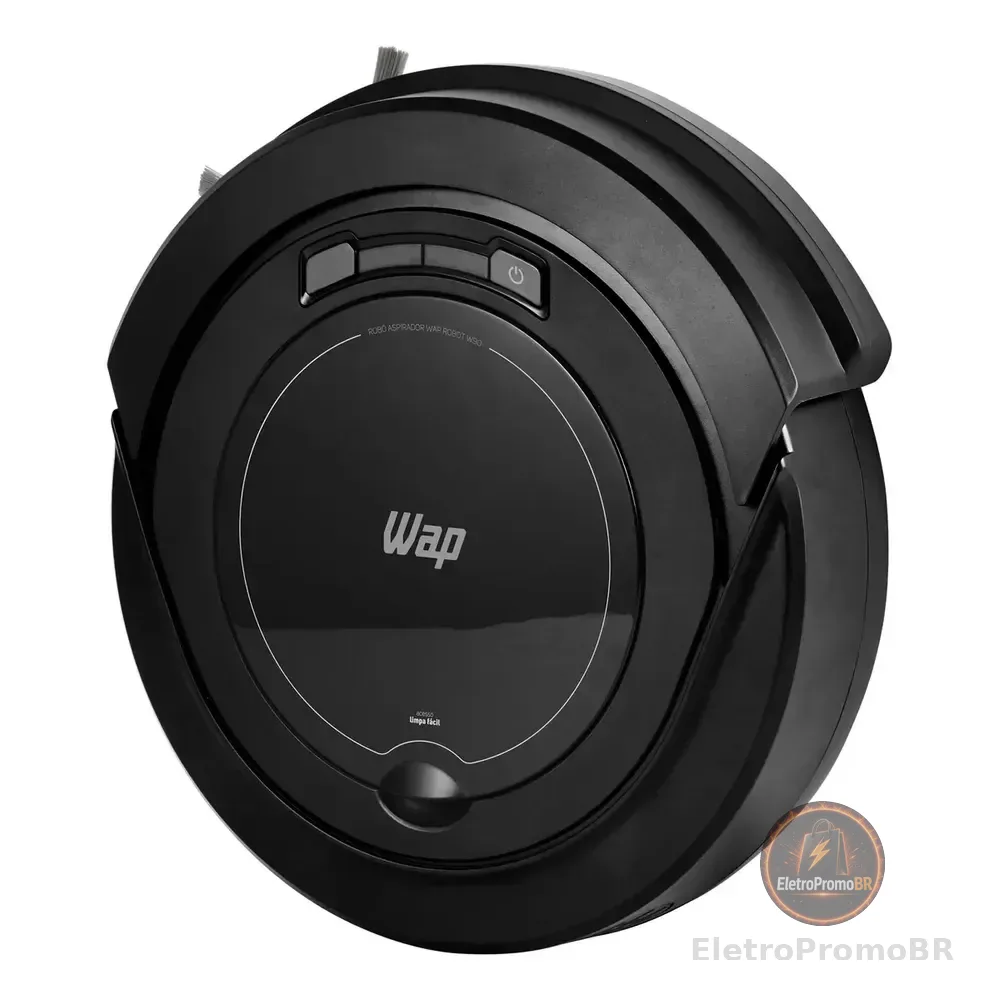 Robô aspirador Robot W90 varre aspira e passa pano 30w Wap cor preto