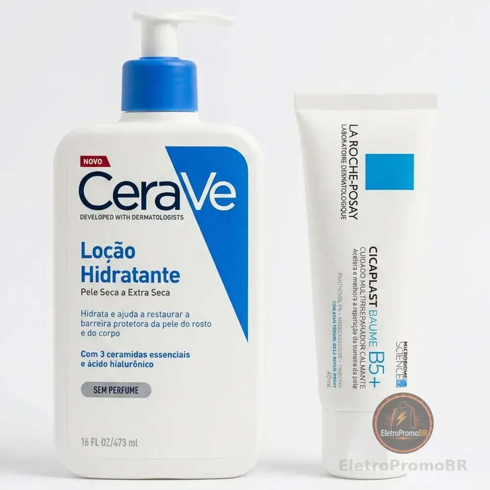Kit Skincare Hidratante + Reparador: Cerave 473ml + La Roche-posay Cicaplast 40ml
