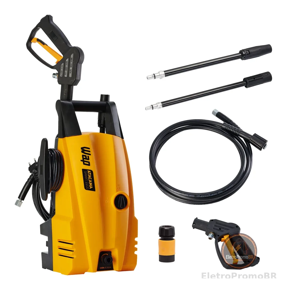 WAP Lavadora de Alta Pressão ATACAMA SMART 2200, 330L/h, com Jato em Leque e Concentrado, 1500psi 1400W 220V