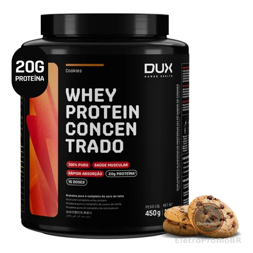 DUX HUMAN HEALTH Whey Protein Concentrado Suplemento 450g Butter Cookies