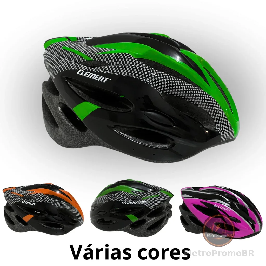 ‼️Capacete Para Bicicleta Ciclismo Adulto Element Com Sinalizador Led Ajustável Varias Cores‼️