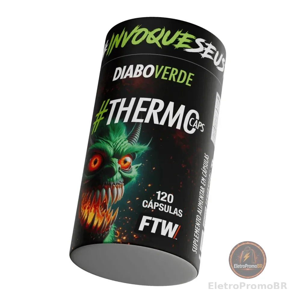 Thermo Caps Pote 120 Cáps Termogênico Com Cafeína - DIABO VERDE - FTW