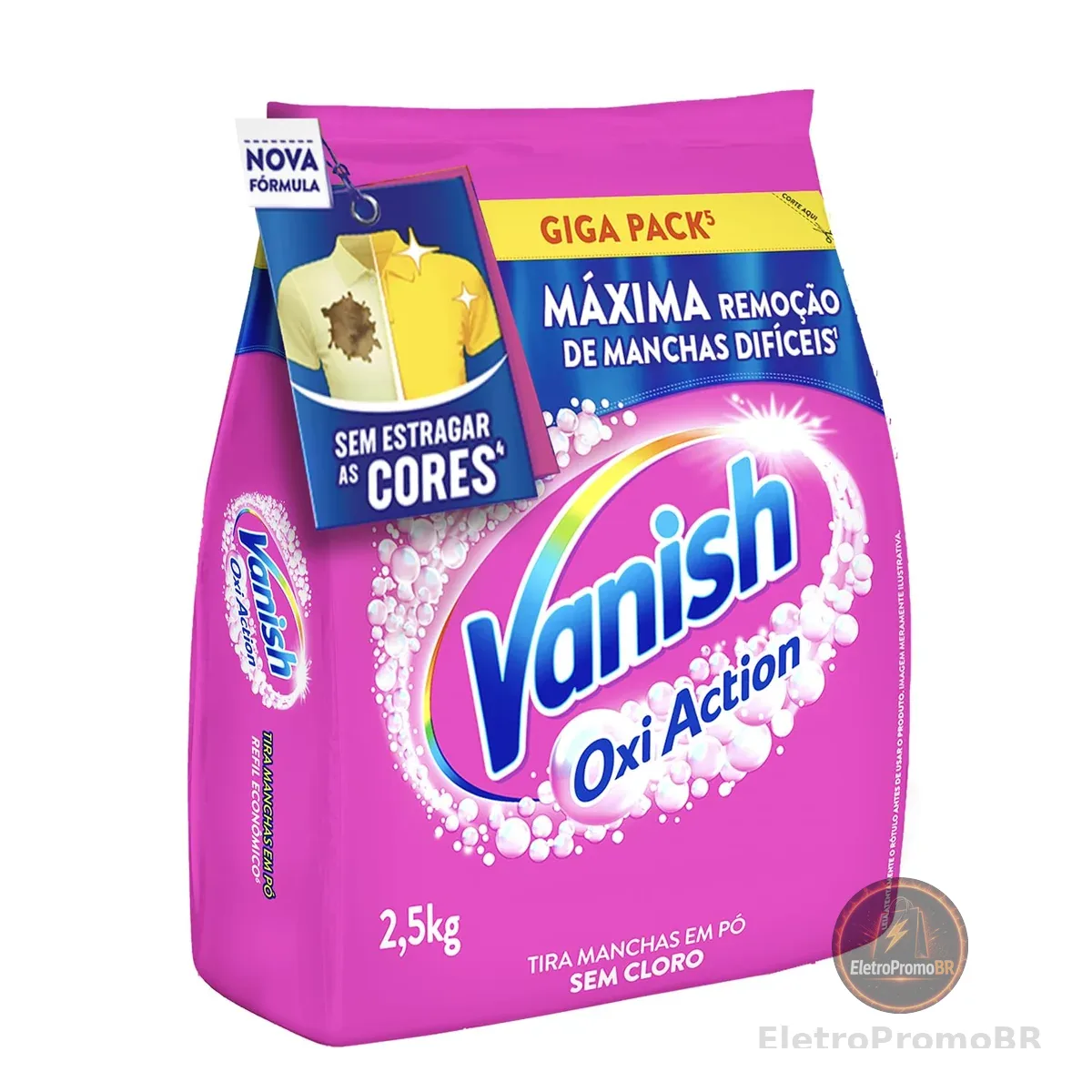 Vanish Tira Manchas Em Pó, Multi Power Oxi Action, para Roupas Coloridas Refil 2,5Kg