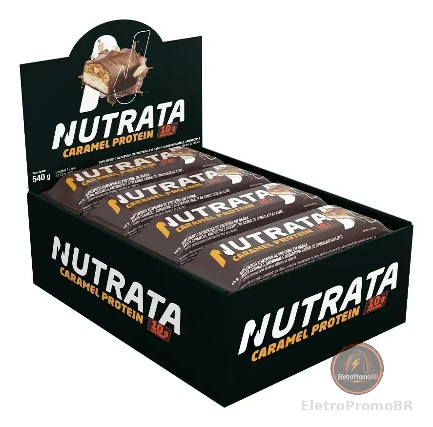 Nutrata Caramel Protein 45g display com 12 barras - Caramel