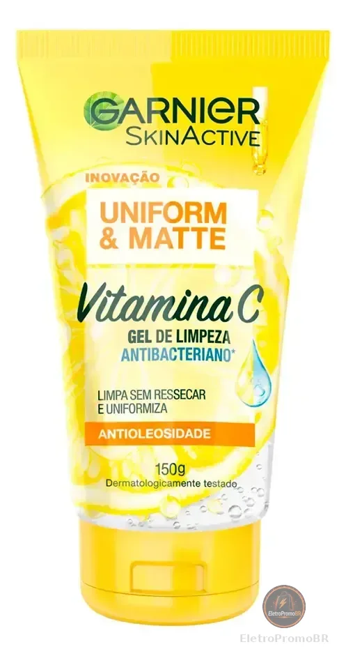 Gel de Limpeza Facial Hidratante Antimanchas com Vitamina C e Pantenol para Controle de Oleosidade Express Aclara Garnier 150ml