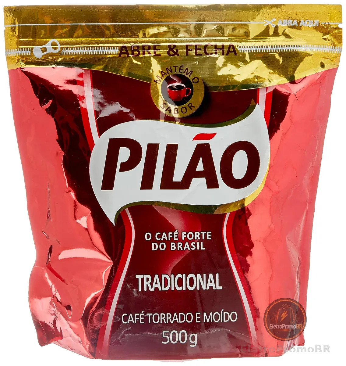 Café Pilão Torrado e Moído Tradicional Abre e Fecha 500g