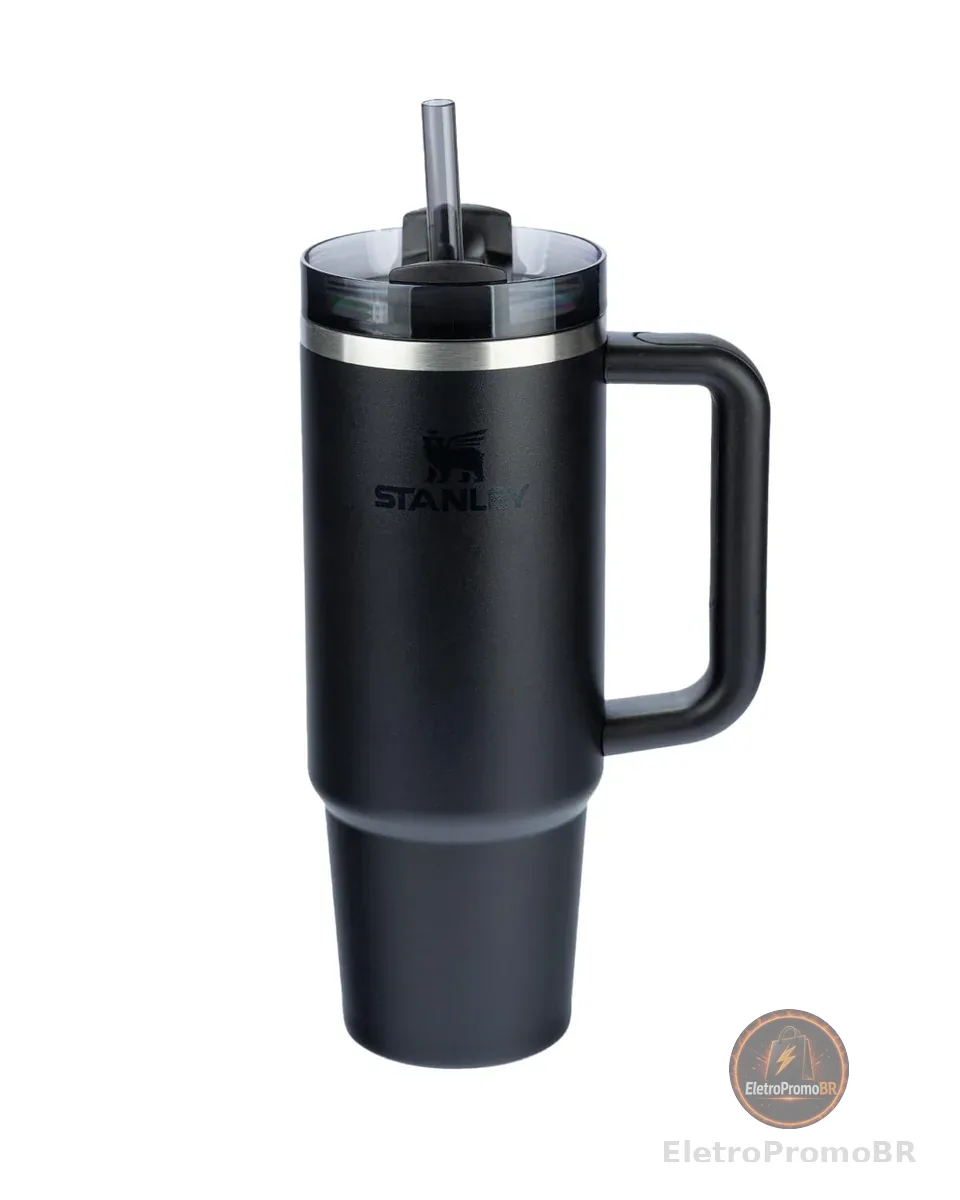 Stanley - Copo Quencher H2.0 FlowState 887ml - Copo de aço inoxidável com tampa, isolamento a vácuo, para água, chá gelado, café, smoothies e muito mais, Black 2.0
