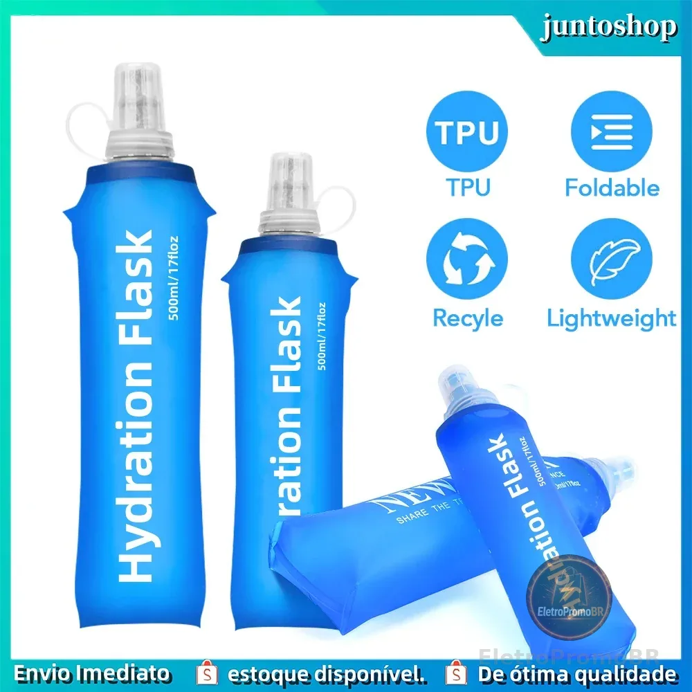 500ml Soft Silicone Dobrável Garrafa de Água Esporte Correndo Ao Ar Livre Viajando Correndo Chaleira Hidratação Pack Bag
