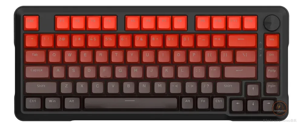 Teclado Mecânico E-yooso Hz82 8k Rgb 75% Switch Magnético Vermelho Inglês Us