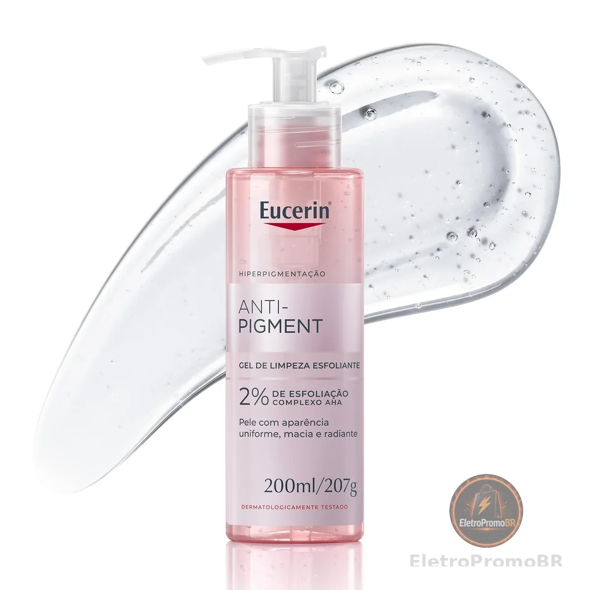 EUCERIN Gel de Limpeza Facial e Corporal 200ml, Anti-Pigment, Esfoliação Suave, Esfoliante, Pele Uniforme