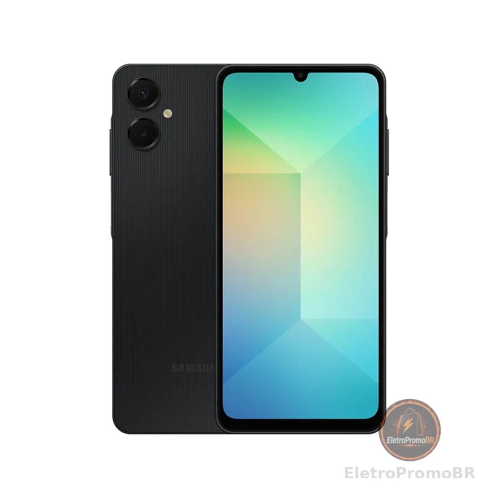 Celular Samsung Galaxy A06 5G 128GB, 4GB, IP54, Tela 6.7" - Preto