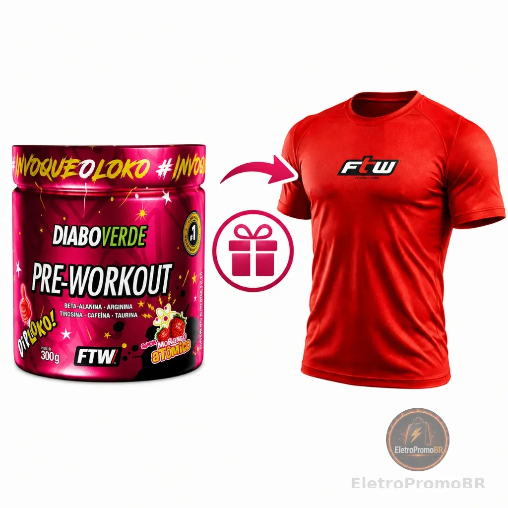 Pré Treino Diabo Verde Insano 300g + Camisa - Ftw