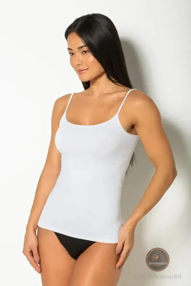 Camiseta Regata Alça Poliamida Trifil Feminino 0001 Sem Desenho Med Lisa