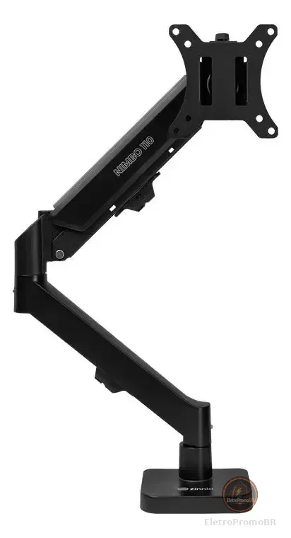 Suporte Articulado Para Monitor 13 a 32 Pistão a Gás Ajustável Zinnia Nimbo 110 Preto