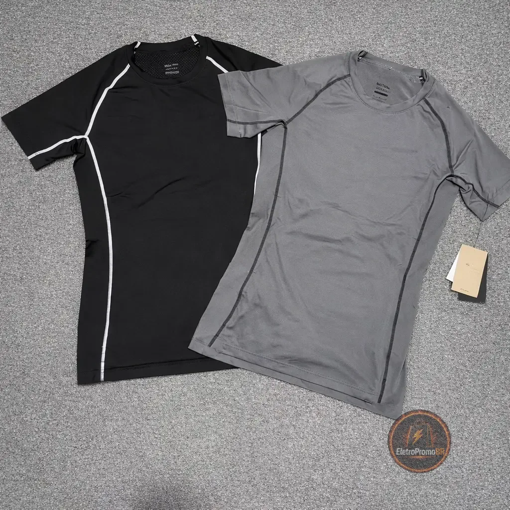 Blusa de Compressão Masculina Academia Corrida Treino Camisa de compressão Justa ao Corpo