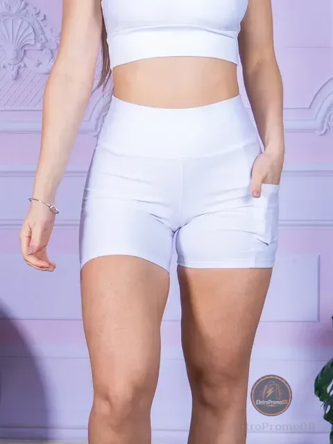 Shorts Academia Feminino Modelador Com Bolso Zero Transparen