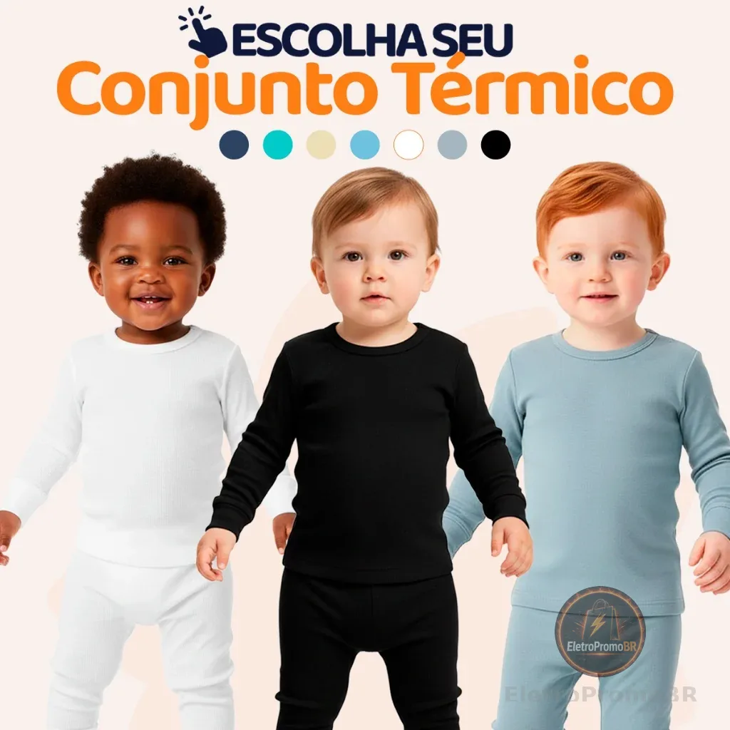 Escolha seu Conjunto Térmico Bebê Menino Quentinho Para Inverno Masculino De Frio Infantil Blusa Térmica Manga Longa L08
