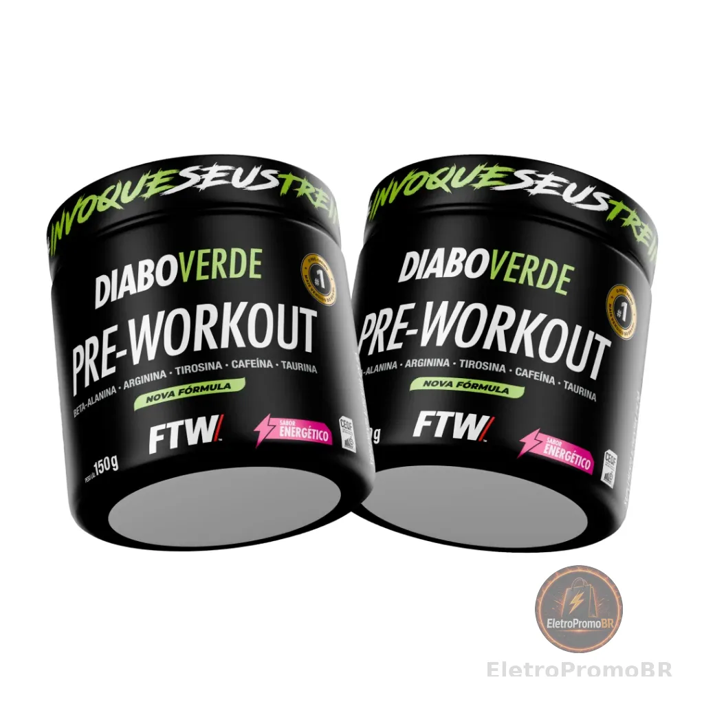 Kit 2x Pré Treino Diabo Verde Pre-Workout 150g - FTW