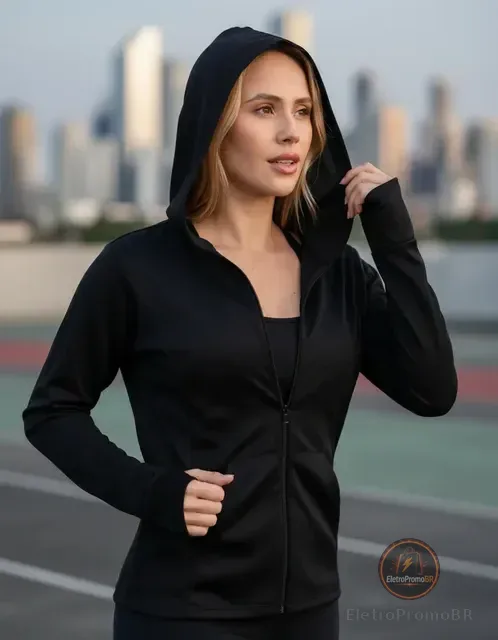 Jaqueta Esportiva Com Capuz, Roupa Fitness, Academia Dry Fit