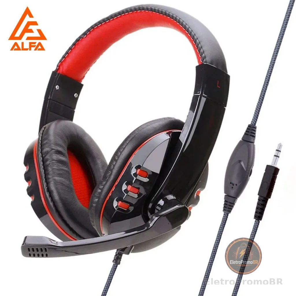 Fone de ouvido Gamer Com Microfone Para Pc Computador Notebook Headset P2 A302