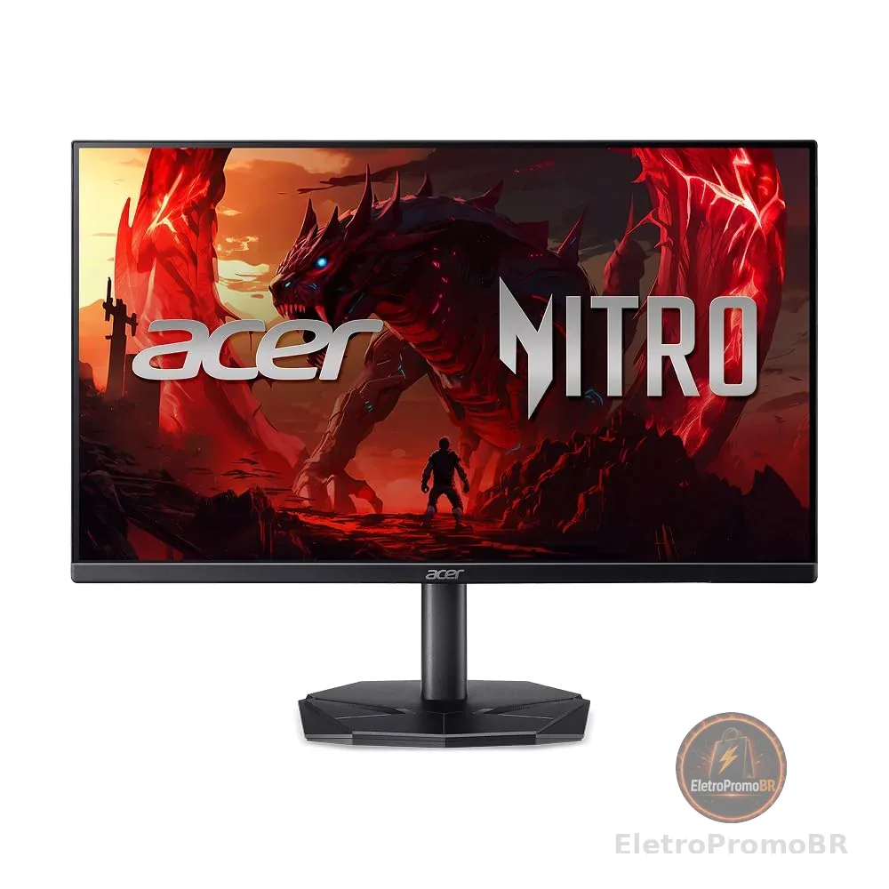 Monitor Gamer Acer Nitro KG241Y X3bip com Tela LED de 23,8" VA Anti Reflexo resolução 1920x1080 Full HD 16:9 Inclinação de até 25º 2ms e taxa de atualização de 200Hz