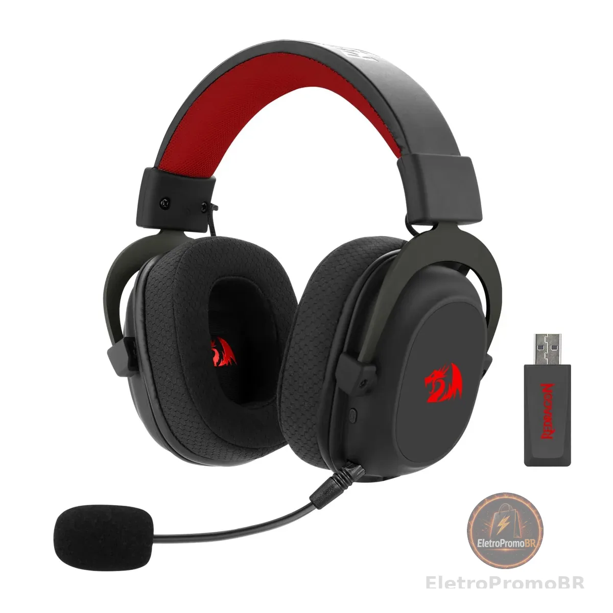 Headset Gamer Redragon Zeus Pro Preto Sem Fio 7.1 H510-PRO