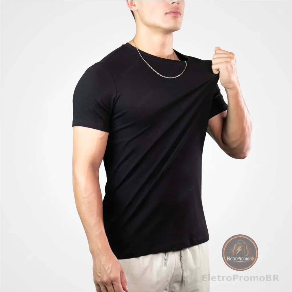 Camiseta Masculina Básica - Algodão Peruano Premium 40.1 - Pima com Elastano - Original Braven