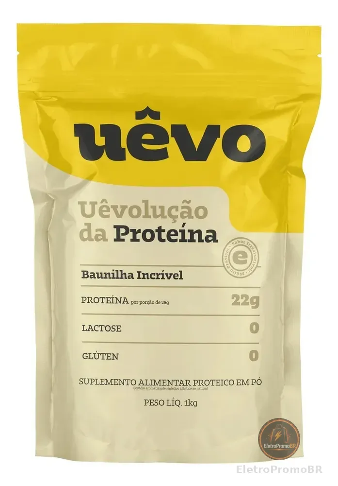 Proteína Uêvo 1kg - Sabor Baunilha - Suplemento Proteico