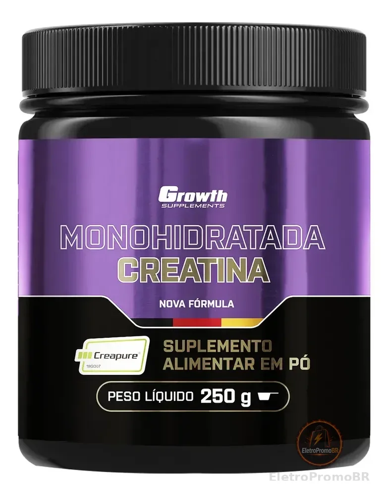 Creatina Creapure 250g Growth Supplements sem Sabor em Pó suplemento Esportivo