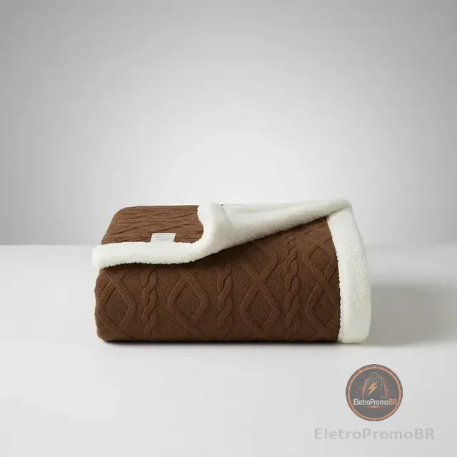 Cobertor Manta De Casal 2,00x1,80 Canelada Sherpa Cores