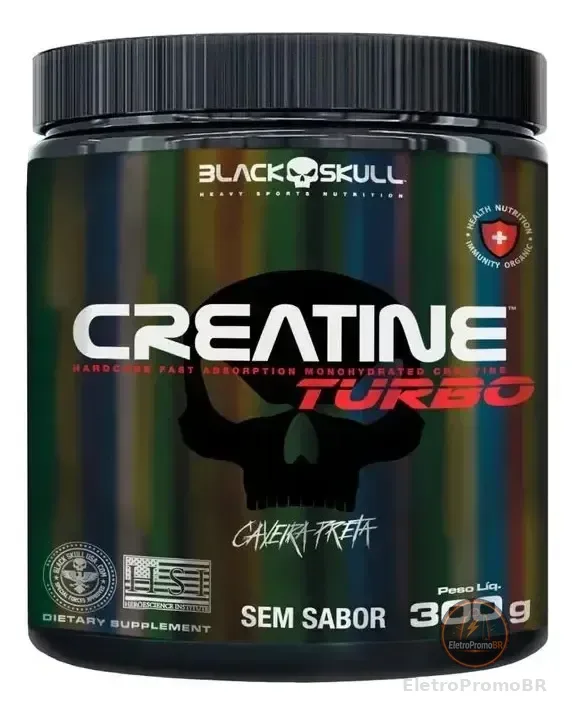 Suplemento em Pó Black Skull Creatine Turbo sem sabor 300g