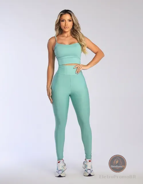 Conjunto Academia Feminino Legging E Top Zero Transparência
