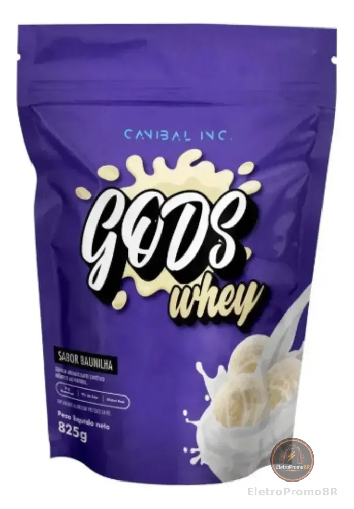 Gods Whey 100% Concentrado 900g Refil Canibal Inc. Sabor Baunilha Pó