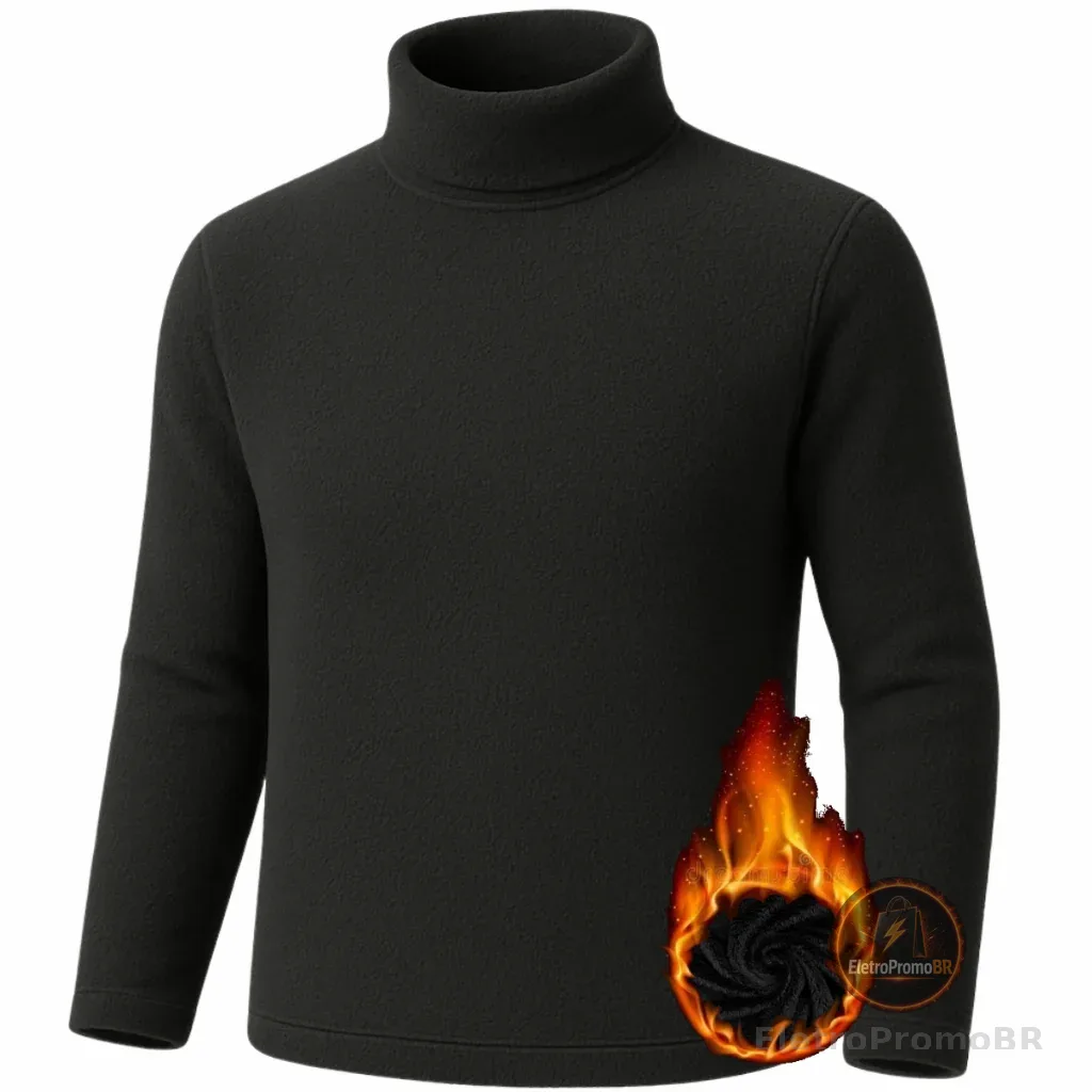 Camiseta Gola Alta Peluciada Tecido Flanelado