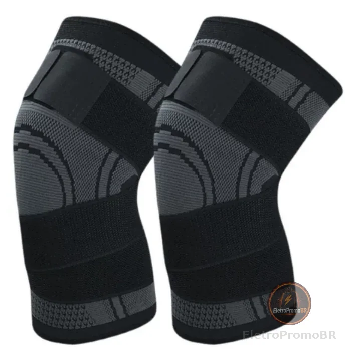 KIT 2 Joelheira Esportiva Elástica de Compressão Masculina e Feminina Basquete Voleibol Esporte