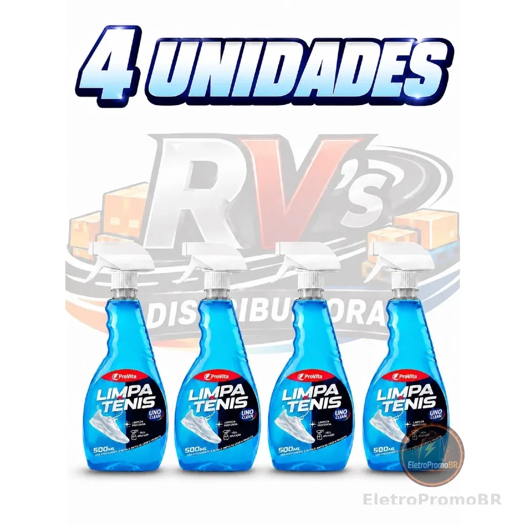 Kit Até 4 Limpa Tênis Spray Premium Limpeza 500ml Provita