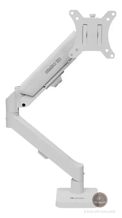 Suporte Articulado Para Monitor 13 a 32 Pistão a Gás Ajustável Zinnia Nimbo 110 Branco