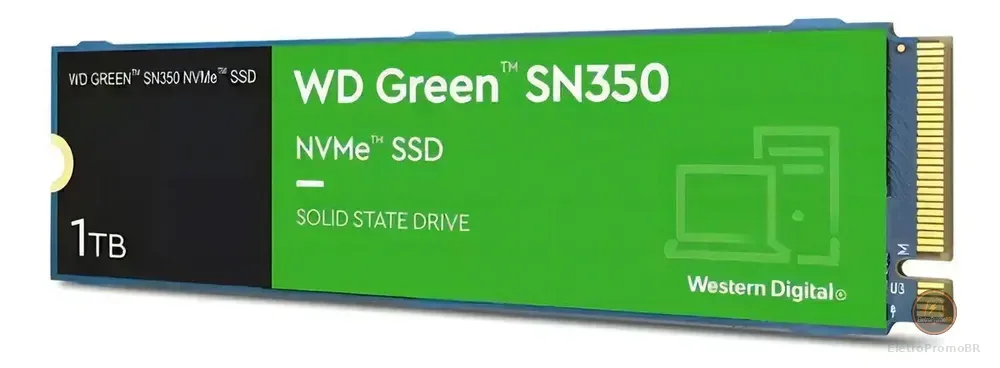 Disco Sólido Interno Western Digital Wd Green Sn350 Wds100t3g0c 1tb Verde