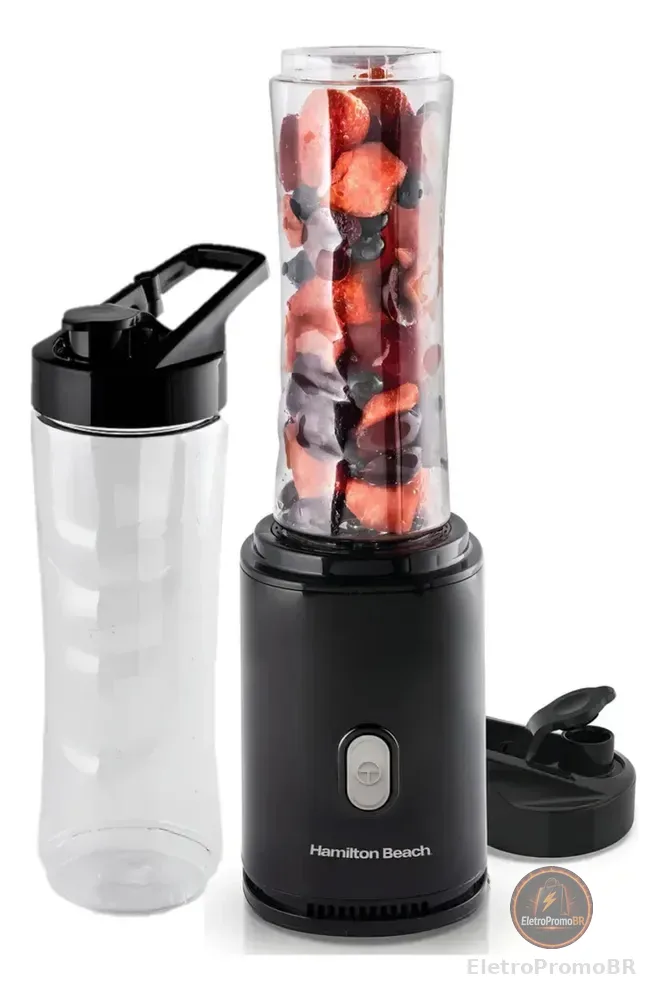 Liquidificador Individual Hamilton Beach Portátil com 2 Garrafas de 600ml e Tritan Livre de BPA
