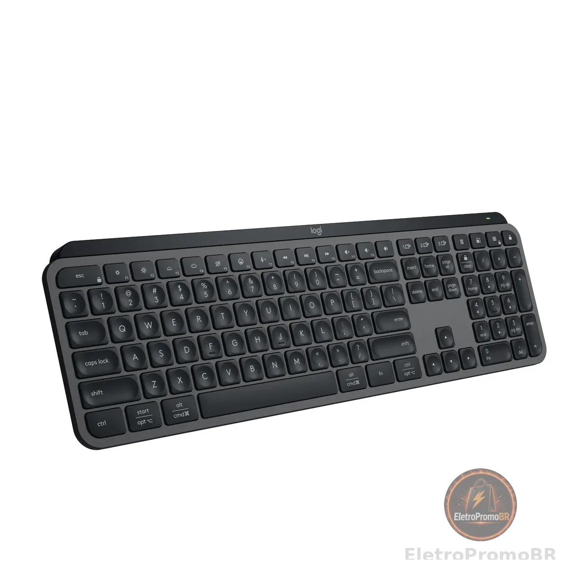 Teclado sem fio Logitech MX Keys S com Clique Silencioso, Teclas Programáveis, Iluminação Inteligente, Conexão Bluetooth ou Receptor USB Logi Bolt e Bateria Recarregável - Grafite