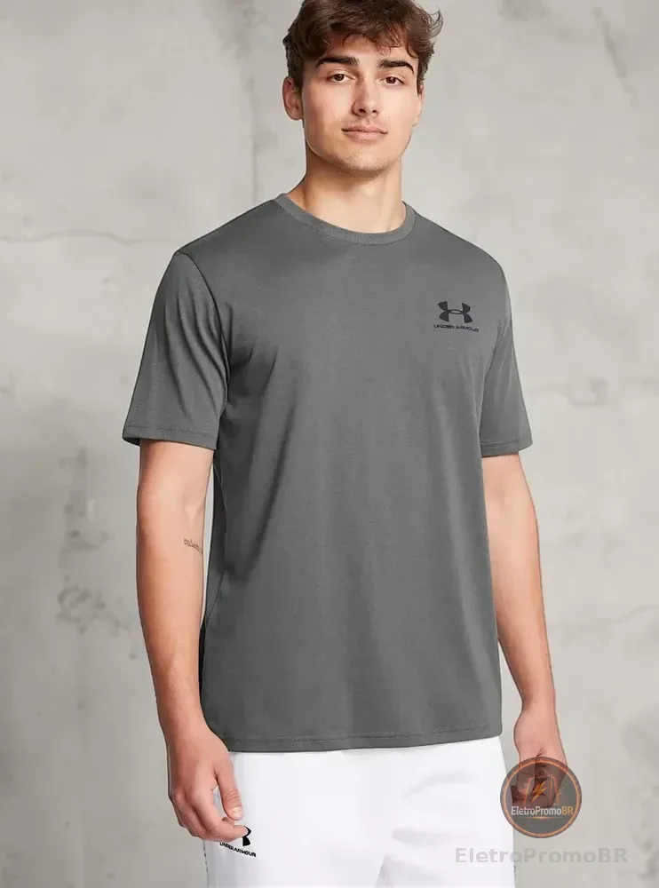 Camiseta Masculina Treino Under Armour Sportstyle Left Chest Cinza P